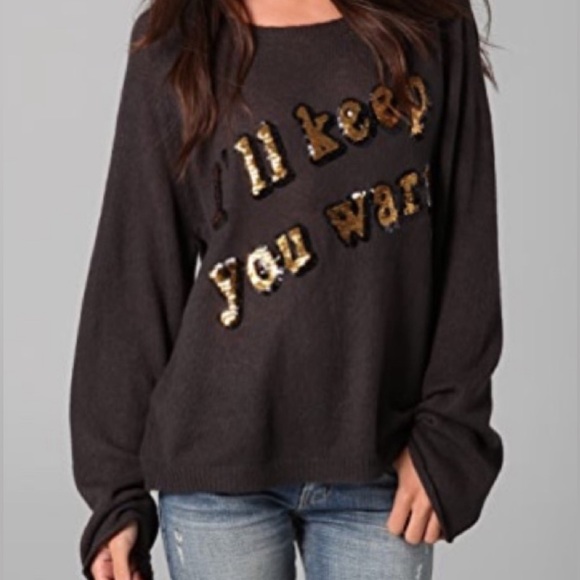 Wildfox Couture White Label Keep You Warm knit sweater w sequins! SO soft! Small - Picture 2 of 4